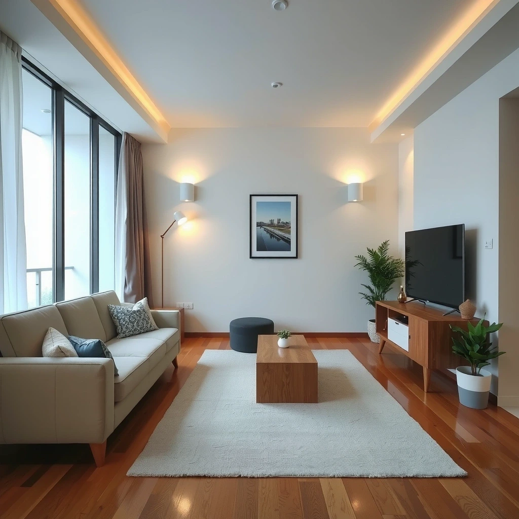 Clean condo living room