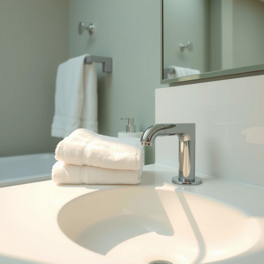 Clean bathroom detail